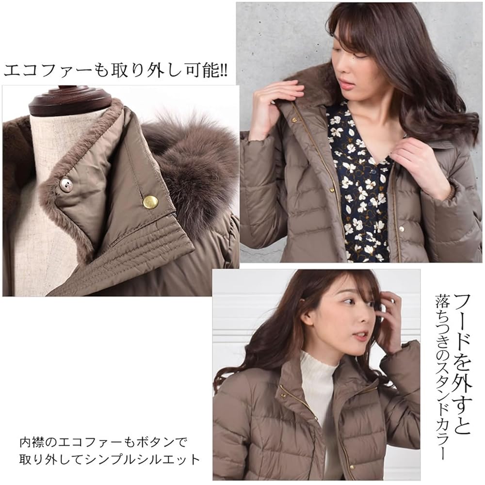 Amazon | [Merfirge] ダウンコート セミロング ダウン90